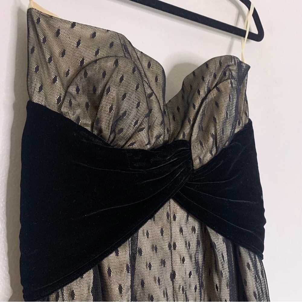 Tracy Reese strapless sweetheart mini dress Swiss dot black women’s 8 - Picture 3 of 7